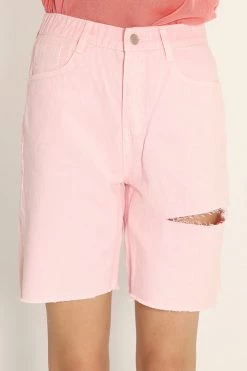 STORETS CLOTHING Karlee Slash Color Denim Shorts