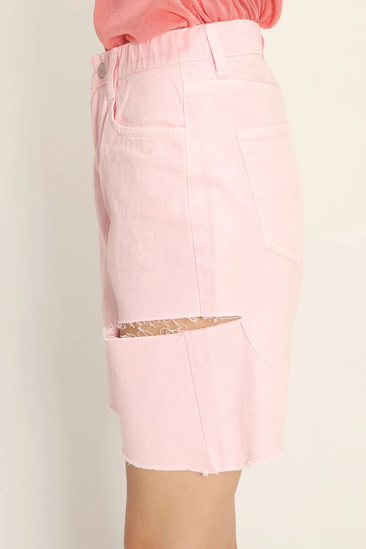 STORETS CLOTHING Karlee Slash Color Denim Shorts