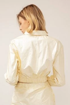 STORETS CLOTHING Sofia Crinkled Bomber Jacket
