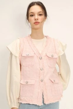 STORETS Rosalee Tweed Sleeveless Jacket