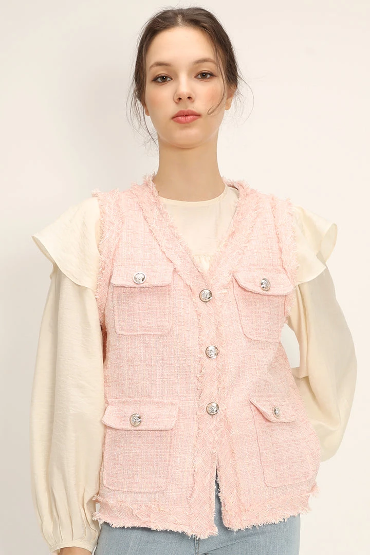 STORETS Rosalee Tweed Sleeveless Jacket