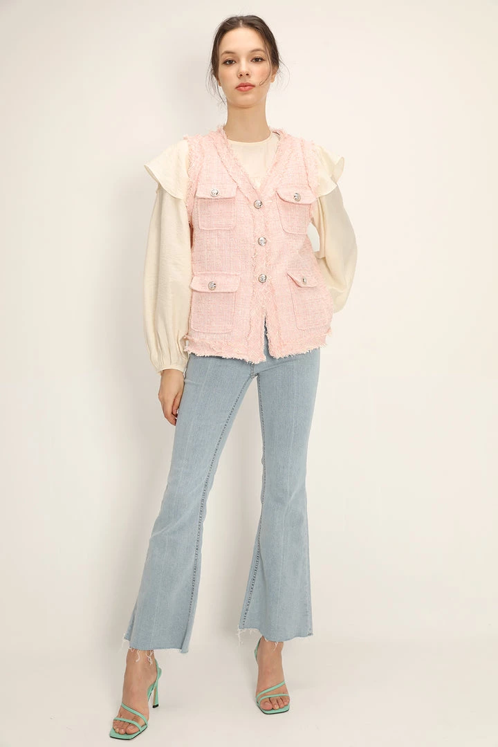 STORETS Rosalee Tweed Sleeveless Jacket