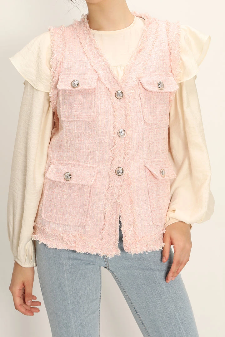 STORETS Rosalee Tweed Sleeveless Jacket