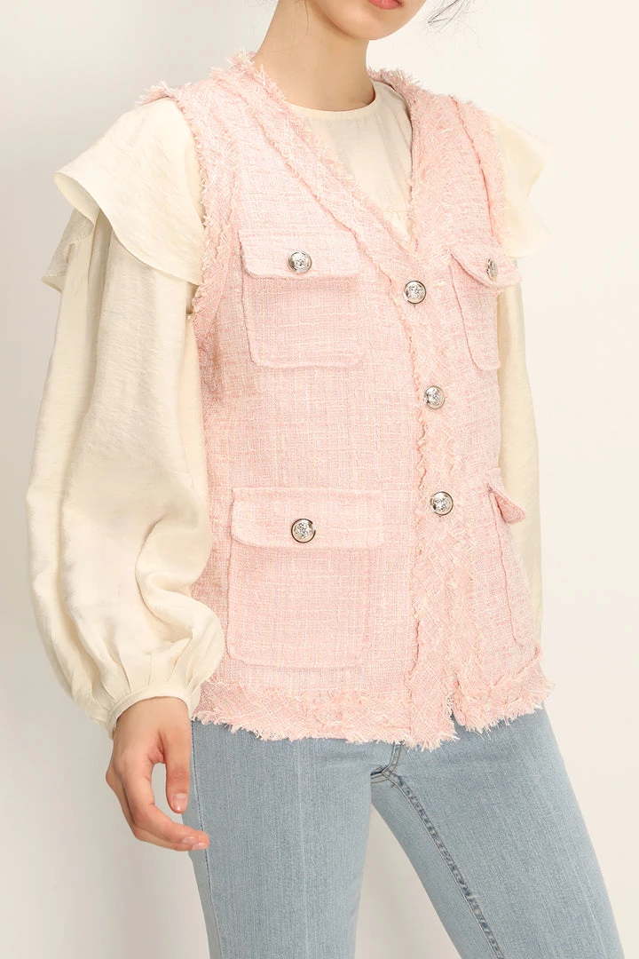 STORETS Rosalee Tweed Sleeveless Jacket