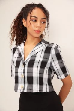 STORETS Lauren Plaid Cropped Jacket