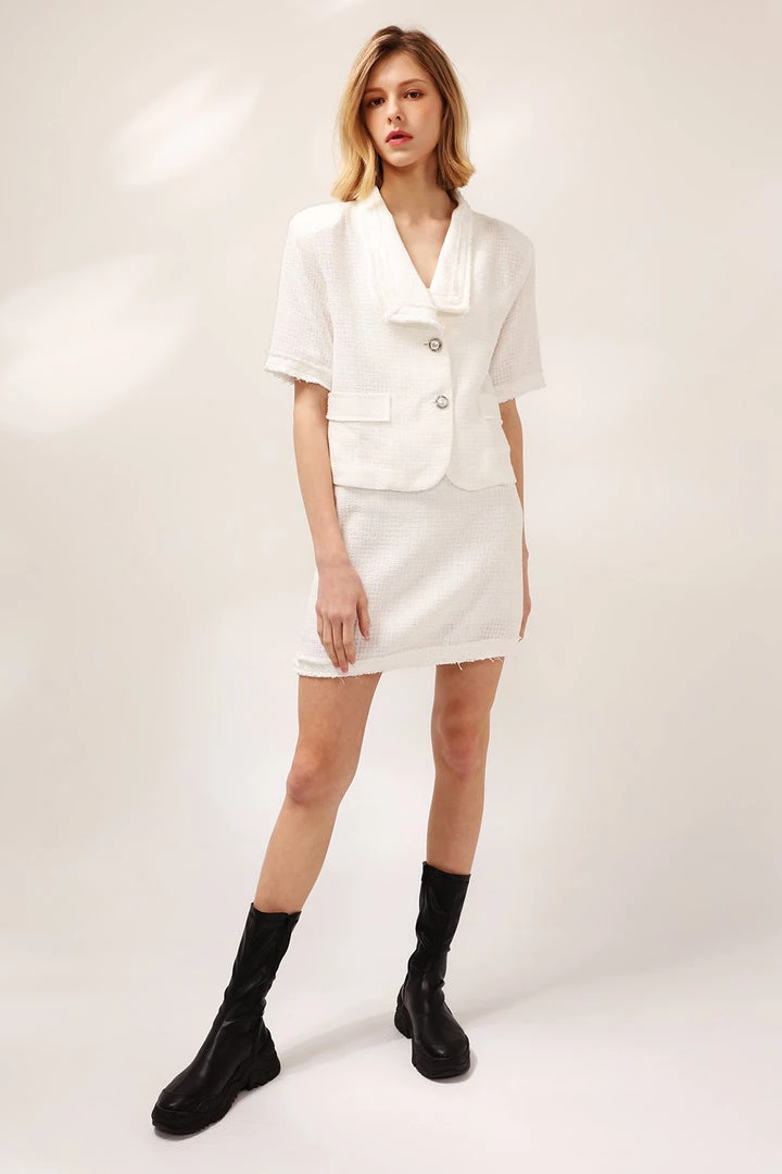 STORETS Victoria Frayed Tweed Skirt CLOTHING