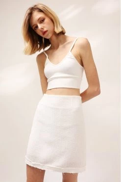 STORETS Victoria Frayed Tweed Skirt CLOTHING