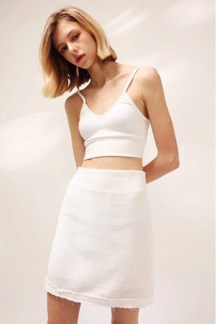 STORETS Victoria Frayed Tweed Skirt CLOTHING