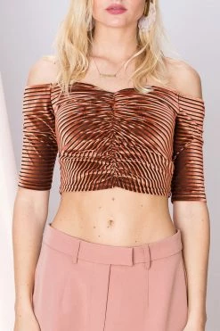 STORETS SALE CLOTHING Minnie Striped Off The Shoulder Top-2 Colors