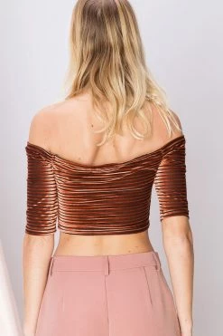 STORETS SALE CLOTHING Minnie Striped Off The Shoulder Top-2 Colors