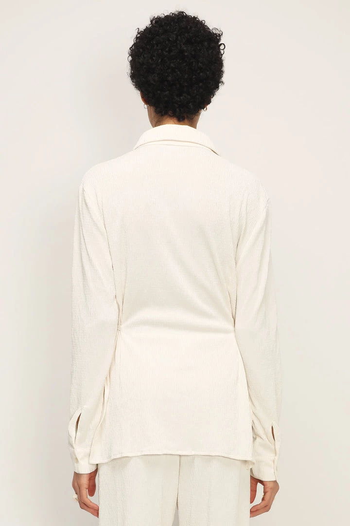 STORETS CLOTHING Saylor Textured Tie Waist Shirt