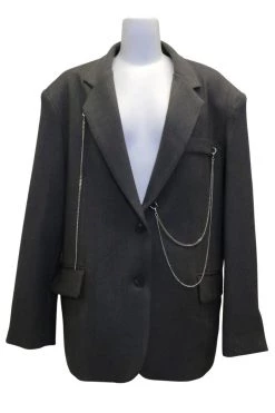 STORETS Presley Chain Detail Boyfriend Jacket CLOTHING