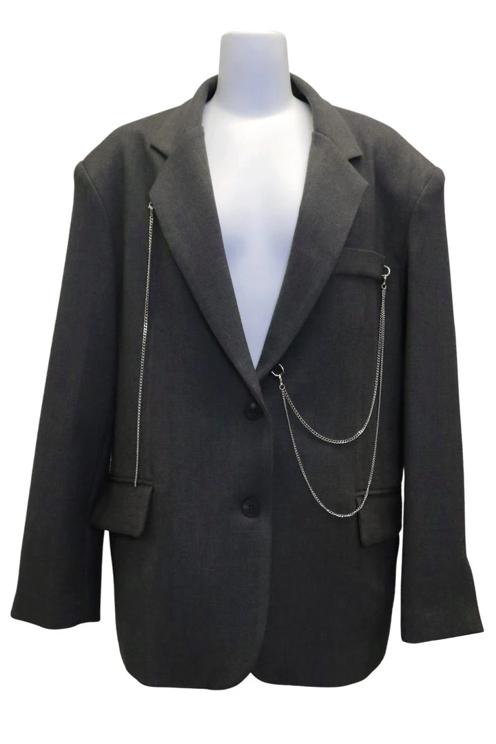 STORETS Presley Chain Detail Boyfriend Jacket CLOTHING