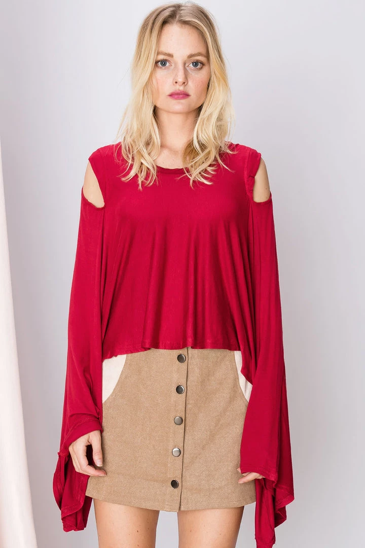 STORETS SALE Vera Waterfall Draped Top-2 Colors CLOTHING