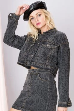 STORETS SALE CLOTHING Danny Spotted Cropped Jacket
