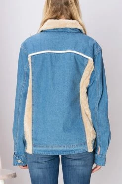 STORETS SALE Melanie Furry Denim Jacket CLOTHING