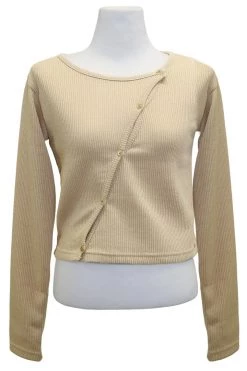 STORETS CLOTHING Tatum Asymmetric Ribbed Cardigan