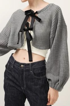 STORETS Evie Tie Detailed Knit Cardigan