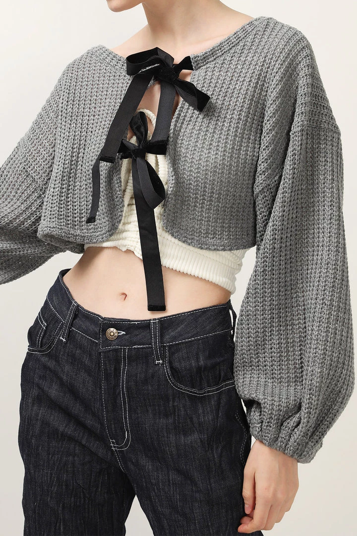 STORETS Evie Tie Detailed Knit Cardigan