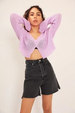 STORETS SALE Phoebe Frayed Hem Denim Shorts