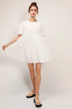 STORETS SALE Bella Embroidered Lace Tiered Dress