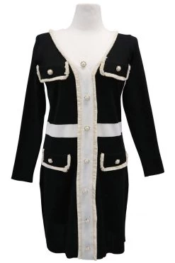 STORETS CLOTHING Hallie Contrast Trim Knit Dress