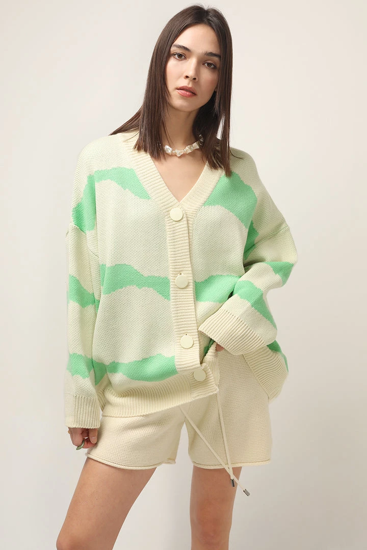 STORETS CLOTHING Dallas Oversized Printed Cardigan