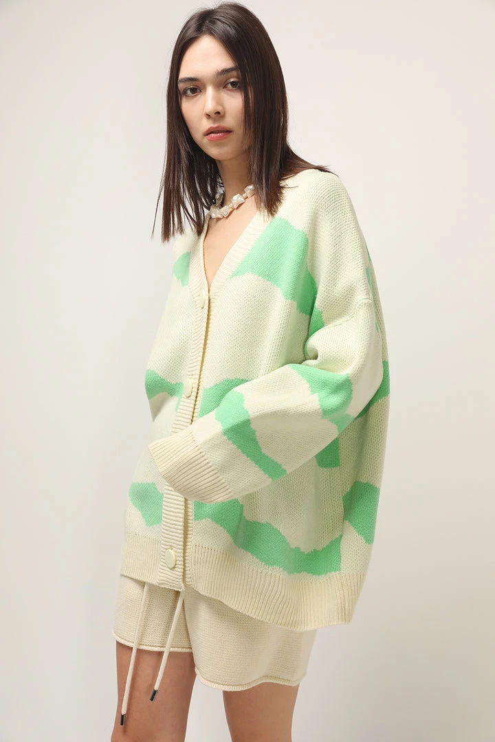 STORETS CLOTHING Dallas Oversized Printed Cardigan