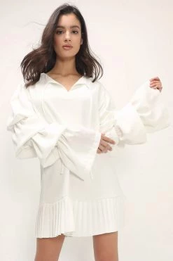 STORETS Elaina Tiered Sleeve Pleated Dress