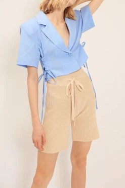 STORETS CLOTHING Sage Knitted Shorts