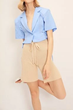 STORETS CLOTHING Sage Knitted Shorts