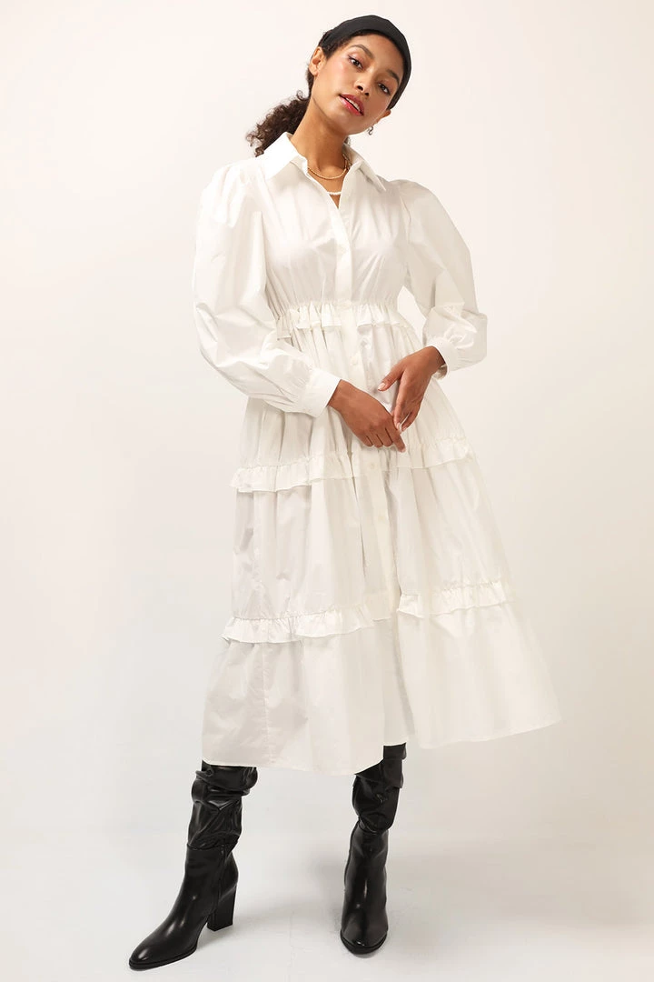 STORETS Lily Tiered Shirt Dress CLOTHING