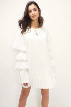 STORETS Elaina Tiered Sleeve Pleated Dress