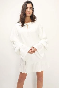 STORETS Elaina Tiered Sleeve Pleated Dress