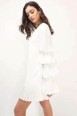 STORETS Elaina Tiered Sleeve Pleated Dress