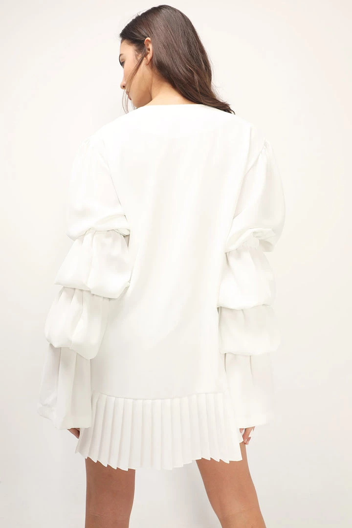 STORETS Elaina Tiered Sleeve Pleated Dress