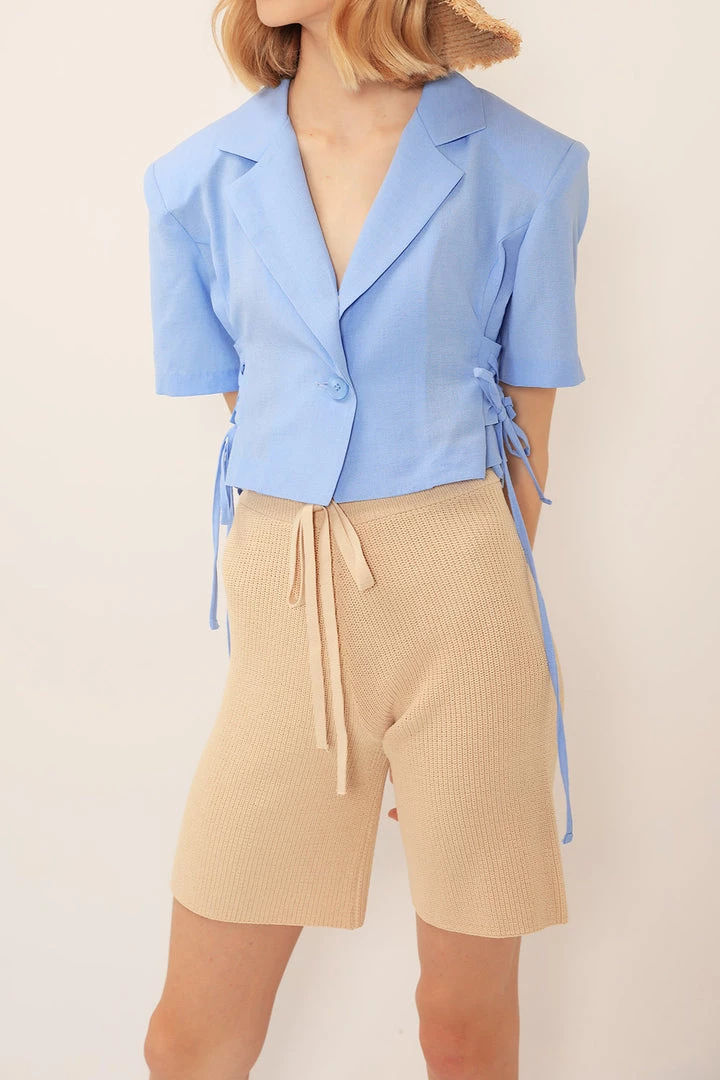 STORETS CLOTHING Sage Knitted Shorts