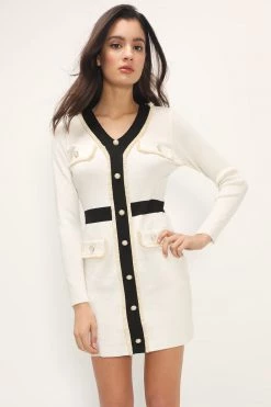 STORETS CLOTHING Hallie Contrast Trim Knit Dress