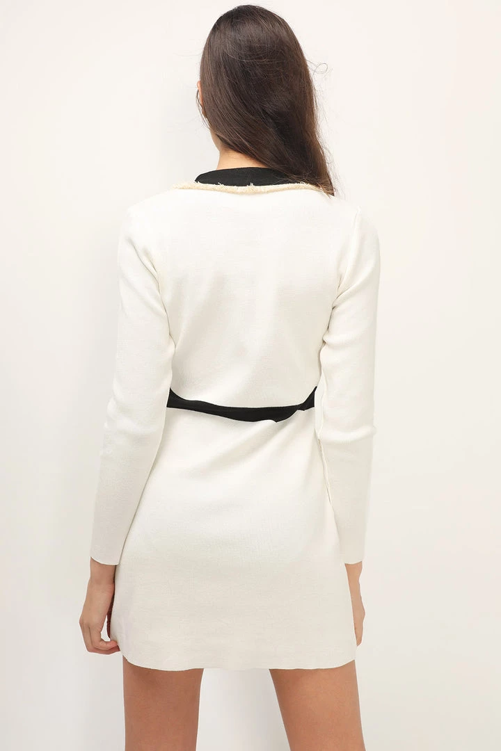 STORETS CLOTHING Hallie Contrast Trim Knit Dress