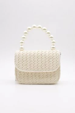 STORETS Faux Pearl Handle Straw Bag-Small ACCESSORIES