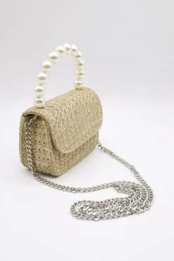STORETS Faux Pearl Handle Straw Bag-Small ACCESSORIES