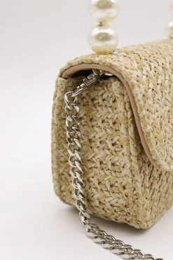 STORETS Faux Pearl Handle Straw Bag-Small ACCESSORIES
