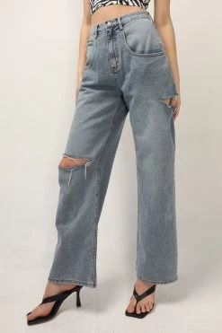 STORETS CLOTHING Mallory Slash Cut Jeans