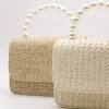 STORETS Faux Pearl Handle Straw Bag