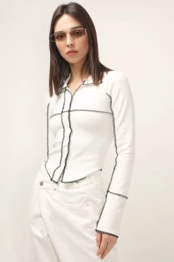 STORETS CLOTHING Rory Contrast Stitch Top