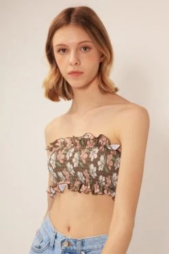 STORETS CLOTHING Alana Floral Smocked Tube Top