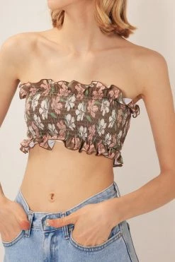 STORETS CLOTHING Alana Floral Smocked Tube Top