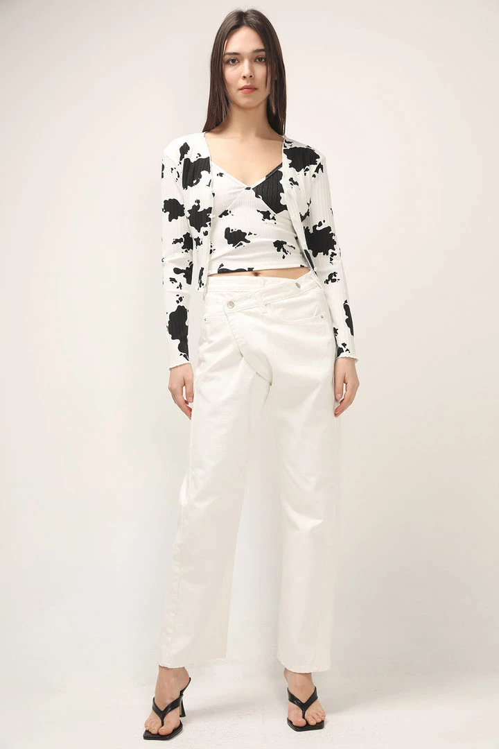 STORETS Bailey Printed Crop Cardigan