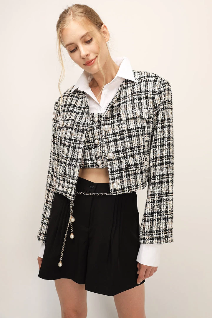 STORETS SALE CLOTHING Ellie Tweed Cropped Jacket