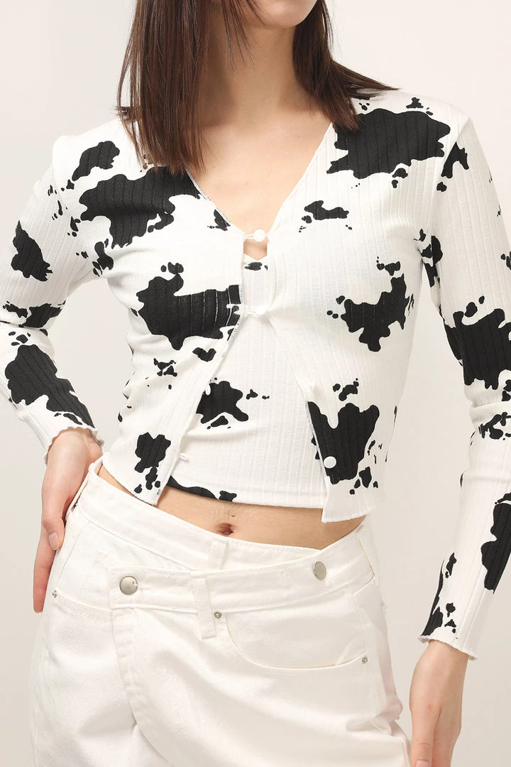 STORETS Bailey Printed Crop Cardigan